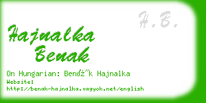 hajnalka benak business card